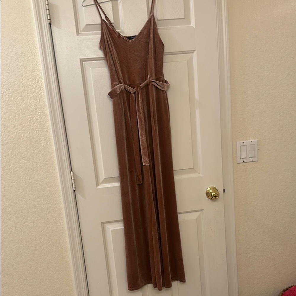 Forever 21 Brown Velvet Jumpsuit